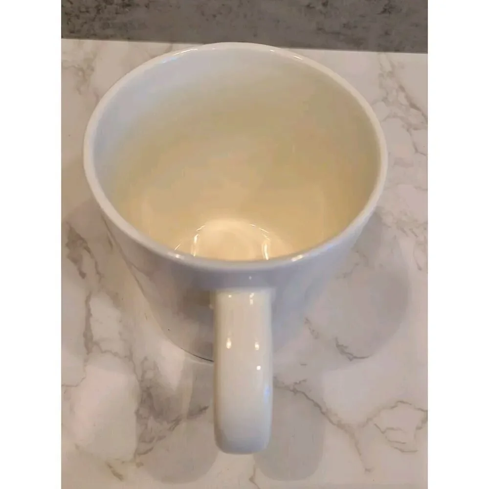 Williams Sonoma 'F' Initial Monogram Rory Dobner Art Mug Fancy Flamingo 19oz EUC
